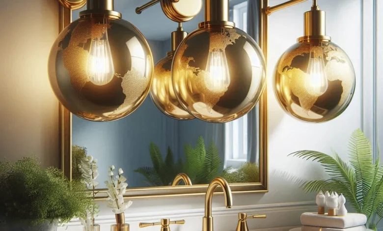 Marra 3-Light Polished Brass Globe Vanity Light: This elegant and modern vanity light with a polished brass finish and globe-style shades