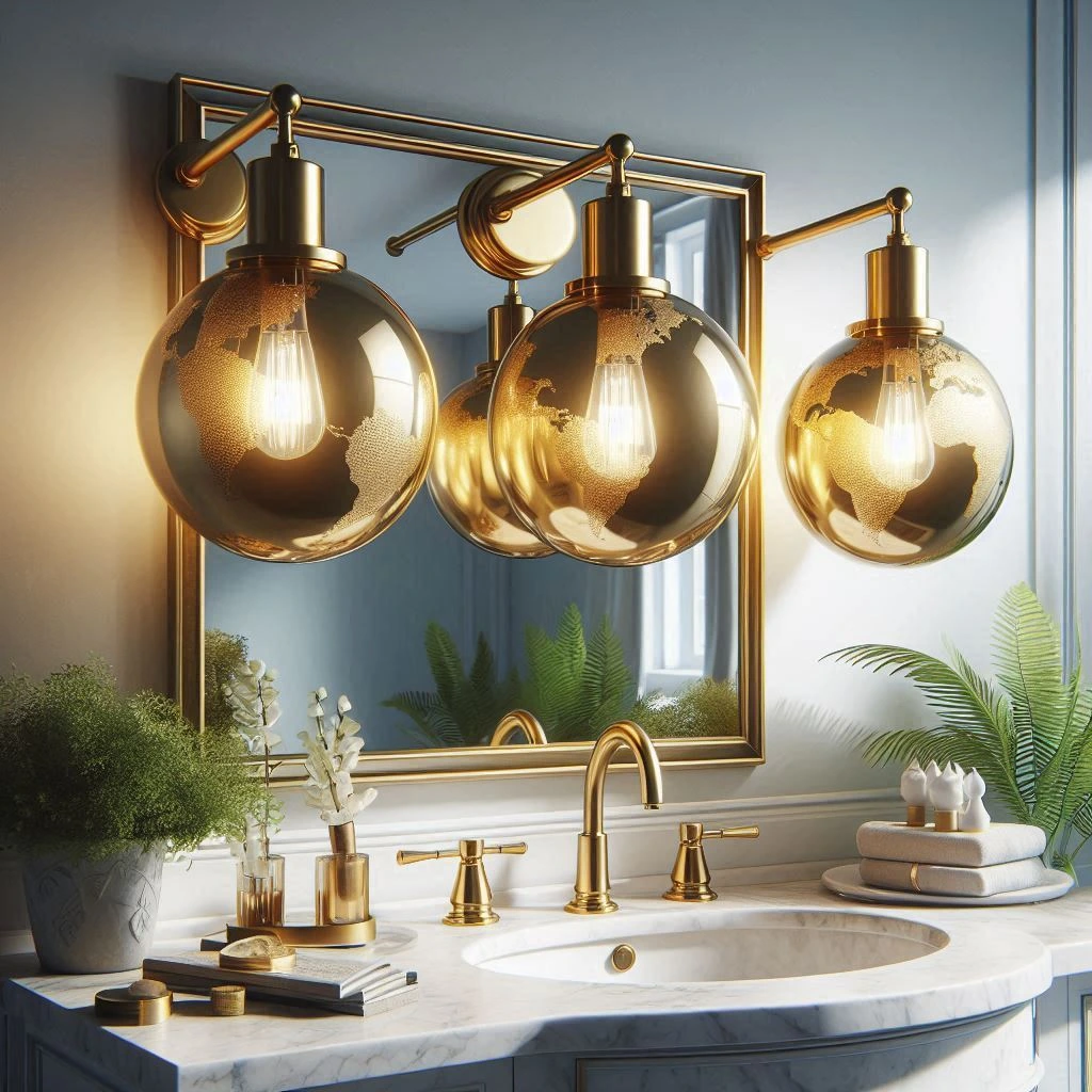 Marra 3-Light Polished Brass Globe Vanity Light