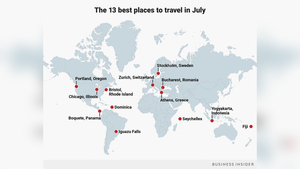 Best Place to Travel in July